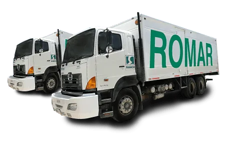 Camiones de reparto de Distribuidora Romar