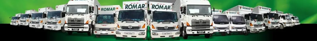 Flota de camiones de reparto de Distribuidora Romar
